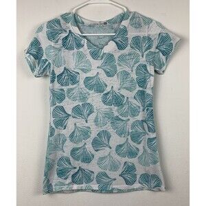 Whimsy Rose Women’s XS Blue & White V-Neck Top Artist Signed